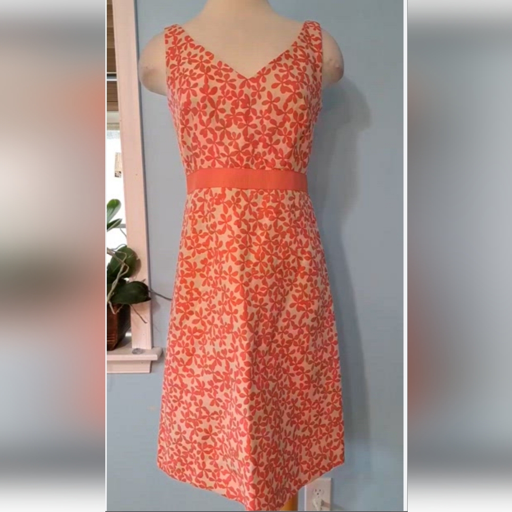 Pink and crème color floral J. Crew Dress